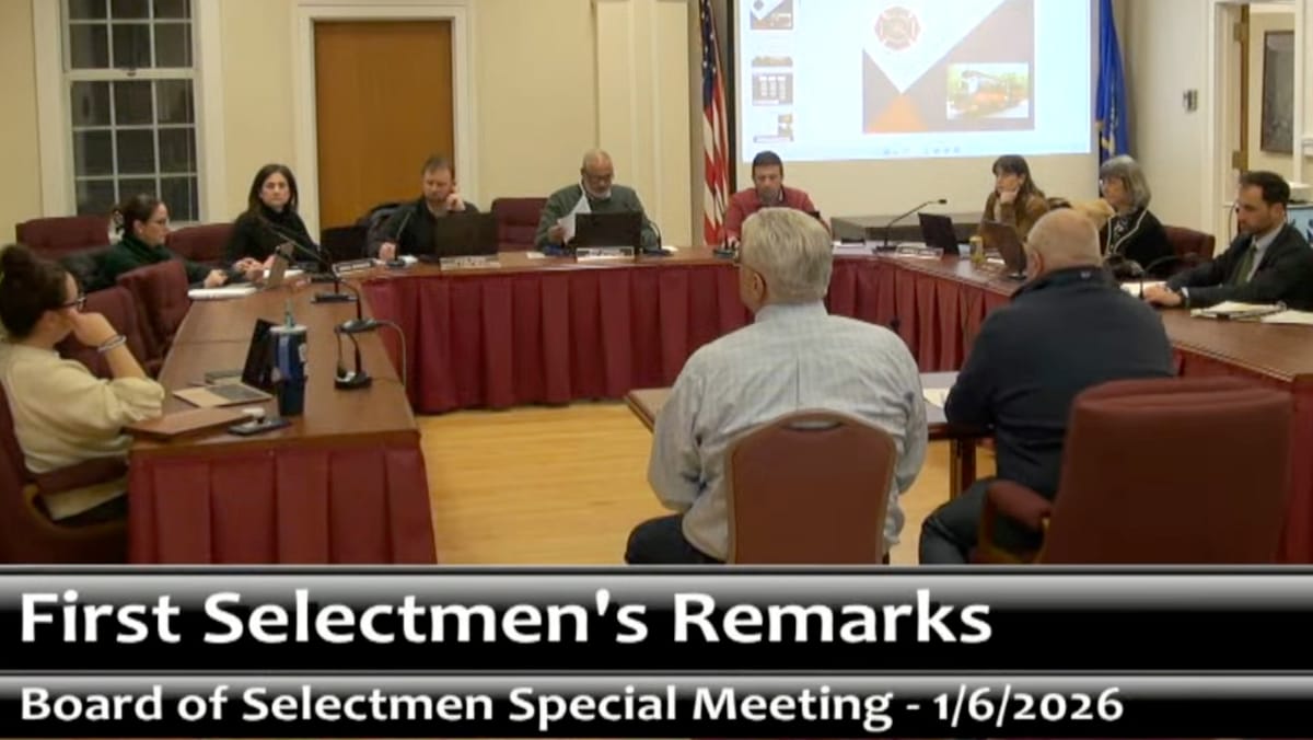 Board of Selectmen hold special meeting; act on appointments, charter revision, and other items